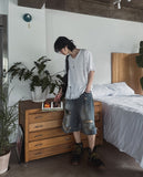 Atelie damage V-neck short sleeves knitwear