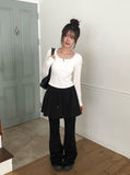Hail Lace Cap Button Slim T-shirt