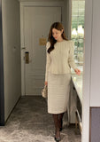 Even Pearl Puff Knit Cardigan