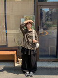 [BAONHAUS] Malbon Check Shirring Collar Blouse