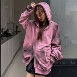 (UNISEX) Dirty Spray Shine Warmer Hood Zip-up