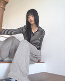 Odell Stripe Burton Cropped Hooded T-Shirt