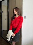 Yonid V-neck plain knit