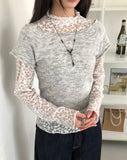 Dor lip neck short sleeve knit