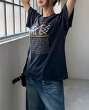 Sporty scene printing over short sleeve
