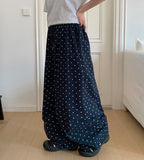 Giltes Dot Cotton Banding Wide Pants
