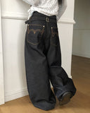Robu Classic Buckle Wide Denim Pants