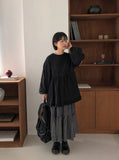 Shinpis Frill Check Long Skirt