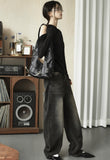 Knock Leather Belt Square Bag