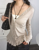 Hoko Lace Ribbed Cardigan