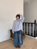 Cadiz Snap Button Wide Denim Pants