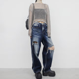 (Unisex) Hinoa Vintage Damage Pants