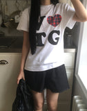 BTU Vintage Heart Check Patch Short Sleeve T-Shirt