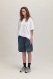 Tie Dye Bermuda Two-Tuck Shorts Denim