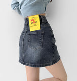 Pelvic Pad 2 Button Denim Skirt