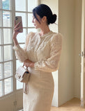 Loa Lace Flower Surgical Blouse