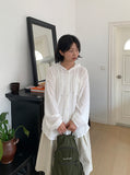 Anpiki Seersucker Hood Long Sleeve Shirt