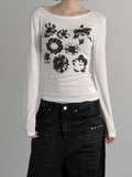 Press Flower Boat Neck Tee