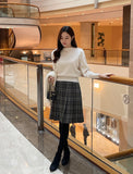 Blinged Lip Neck Button Pearl Knit