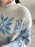 [Wool 10%] Special Round Snowflake Knit