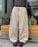 Foil-cut pintuck cotton balloon pants