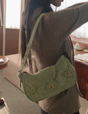 Vinve Vintage Washed Green Shoulder Bag