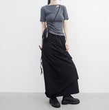 Seleun String Shirring Long Skirt