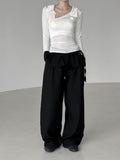Ruffle Belt Skirt Pants