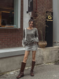 Autumn Damage Boat Neck Knitwear