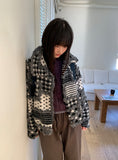 Pitanne Dot Patch Knit Cardigan Jacket