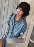 Hertz Tie Roll Up Short Sleeve Shirt