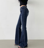 Cooling Low Rise Back Pocket Span Bootcut Denim Pants