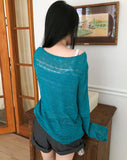 Rubbers One-Shoulder Long-Sleeve Knit