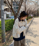 Gilton Color Matching Collar Cotton Jacket