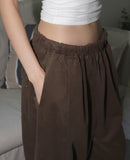 Thermal back pocket point wide cotton pants