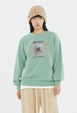 STITCH SLOGAN FLOWER CREWNECK