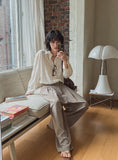 Mary three tuck wide slacks