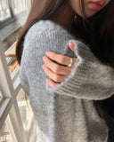 Meko Color Matching Layered Double Long Sleeve Knit Cardigan