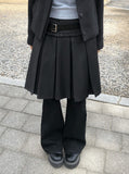 Herin Frill Pleated Midi Skirt