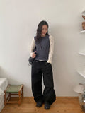 Horik Side Cut Wide Cotton Pants
