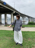 Bilte Summer Seersucker Check Long Sleeve Shirt