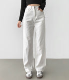 Cotton basic fit wide cotton pants
