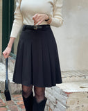 Cello Brushed Pleated Skirt Pants (Belt set)