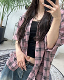 Labia pocket check shirt