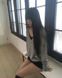 Heave Button Linen Sweatshirt