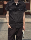 Bundry Waist Snap Pocket Short Sleeve Shirt