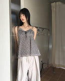 [MADE] Ien Vintage Velvet Ribbon Flower Flower Sleeveless Blouse