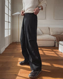 Harvey striped black pintuck denim