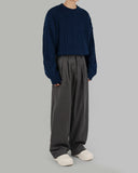 Wool Pintuck Wide Slacks