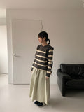 Silty banding long skirt